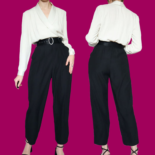 Black & white 80s long sleeve jumpsuit UK 8-10