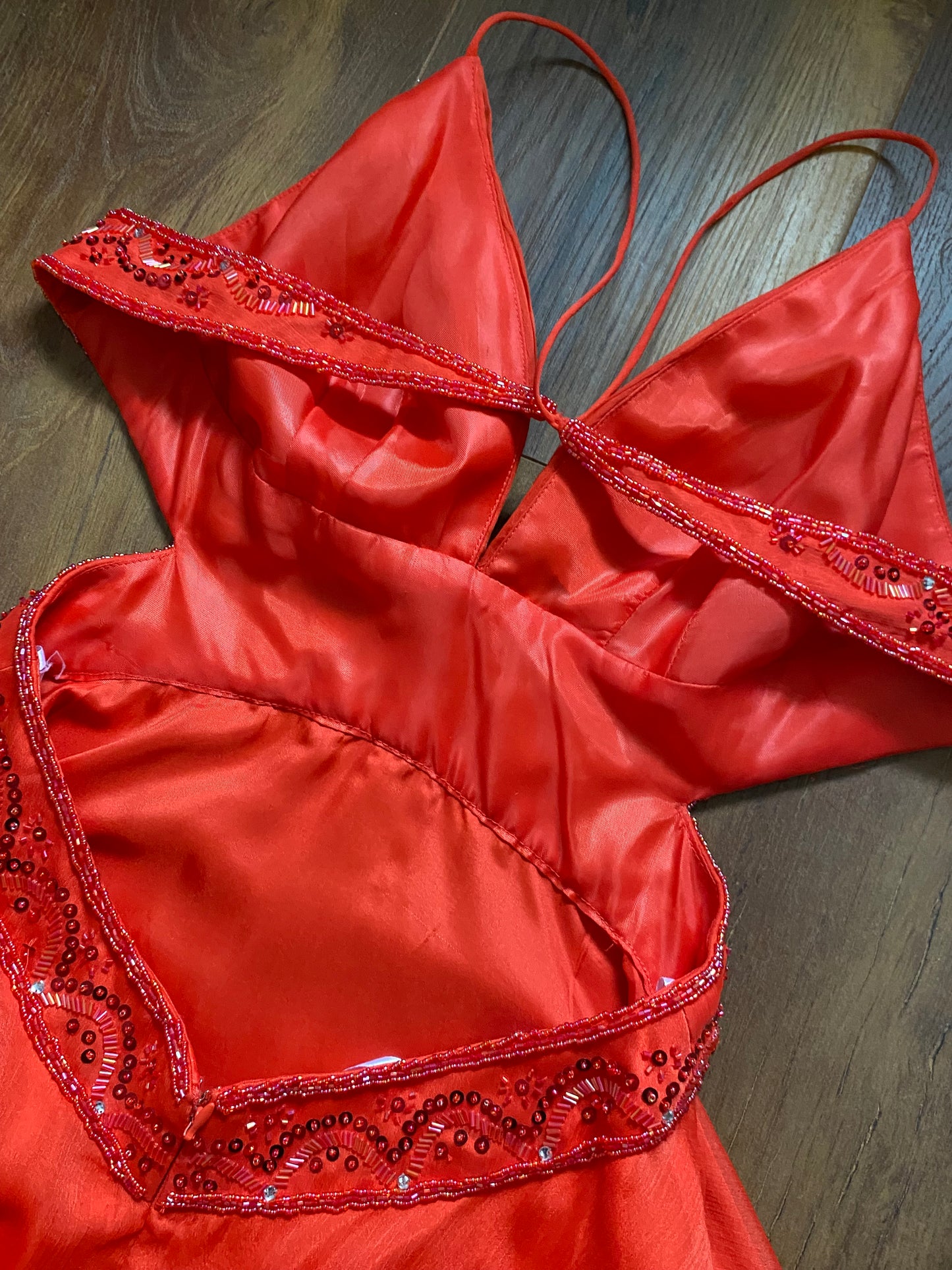 Orange Dave & Johnny open back gown UK 10