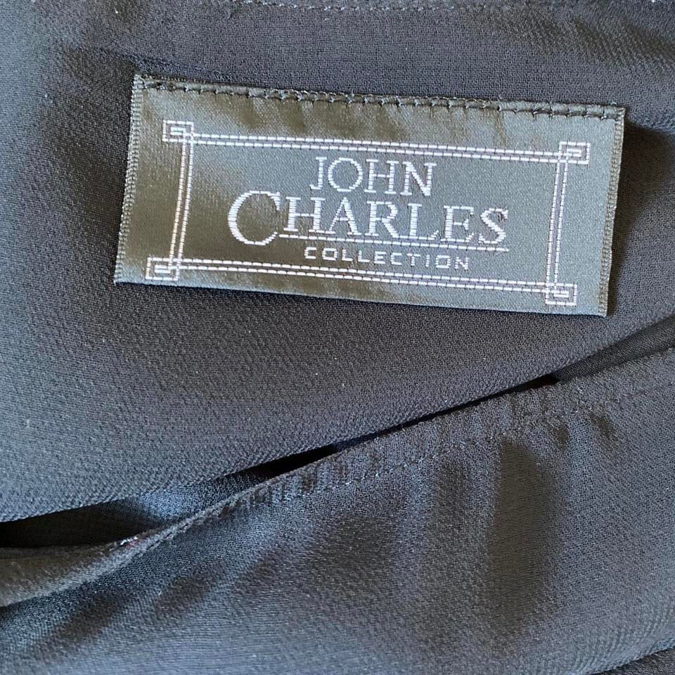 John Charles black layered evening dress UK 8