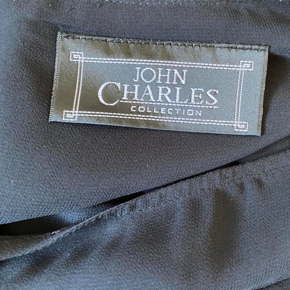 John Charles black layered evening dress UK 8