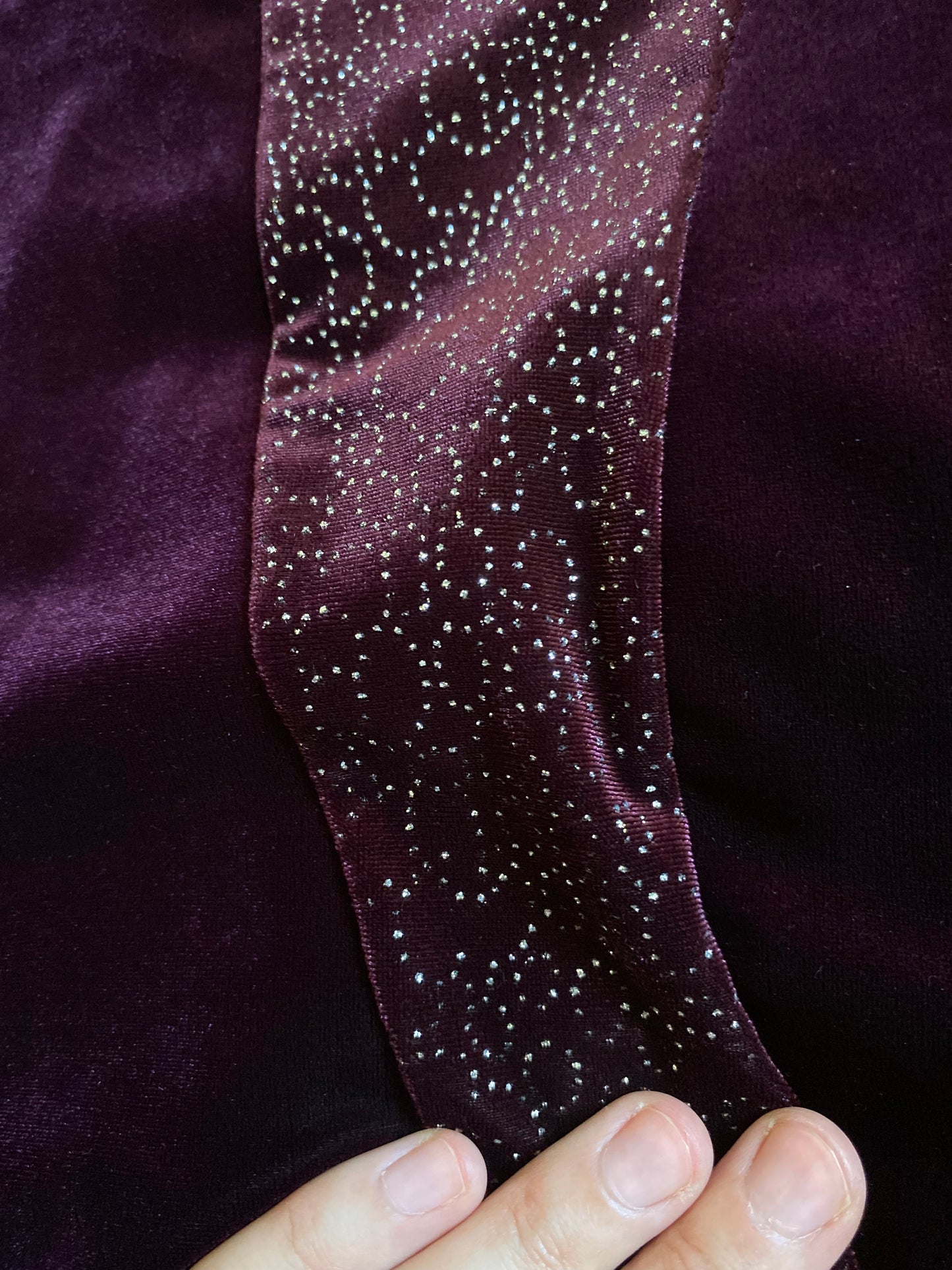 Dark purple stretch glittery evening dress UK 12