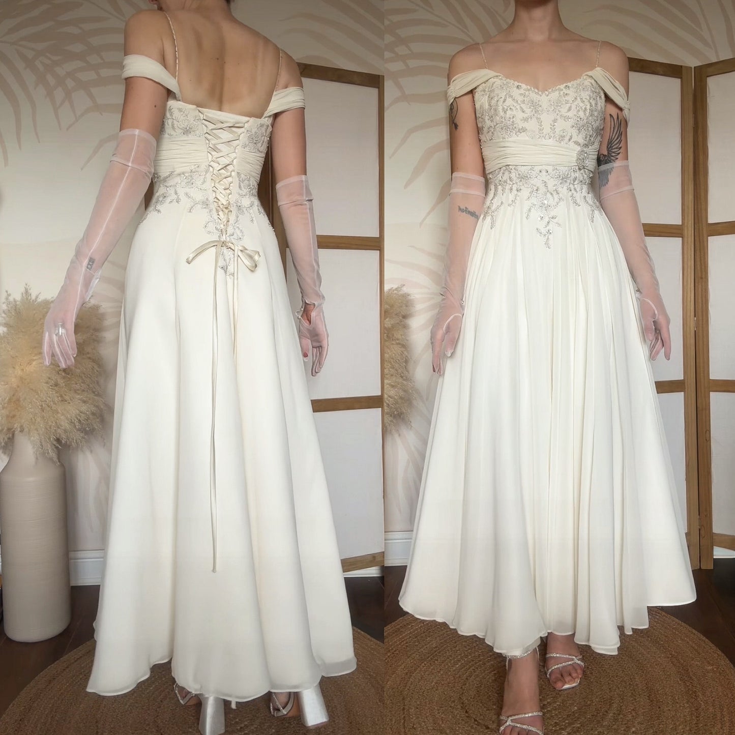 Amanda Wyatt ivory off shoulder wedding dress uk 10