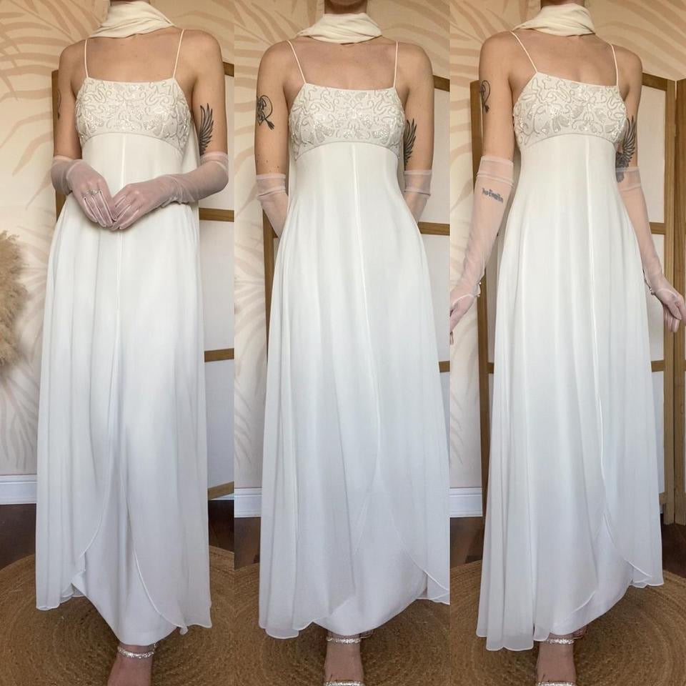 Ivory Victoria Jane beaded empire waist wedding dress uk 10