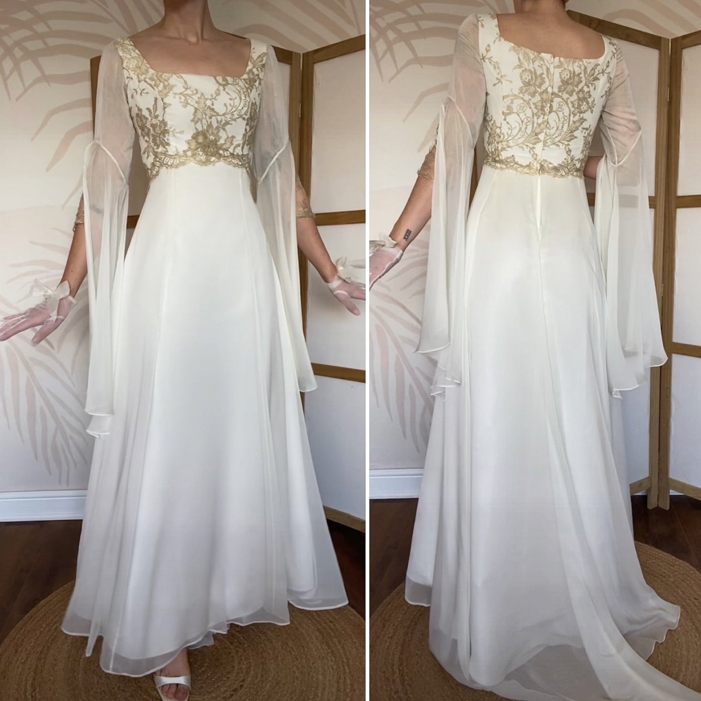 Ethereal Pronuptia long sleeve wedding dress UK 12