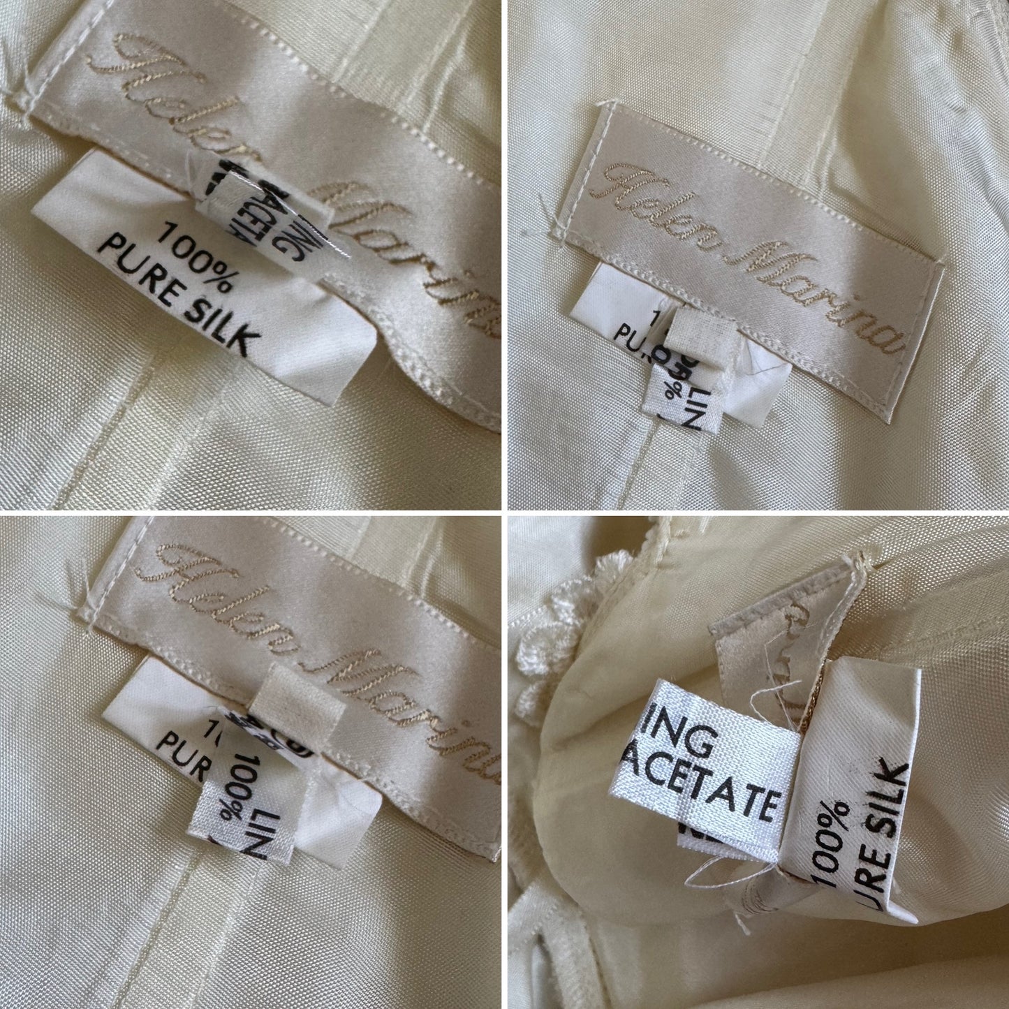 Helen Marina 1990s pure silk lace wedding dress uk 10