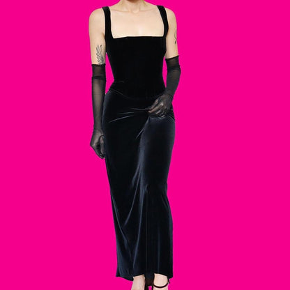 Black Debut velvet stretch 2 piece set UK 12