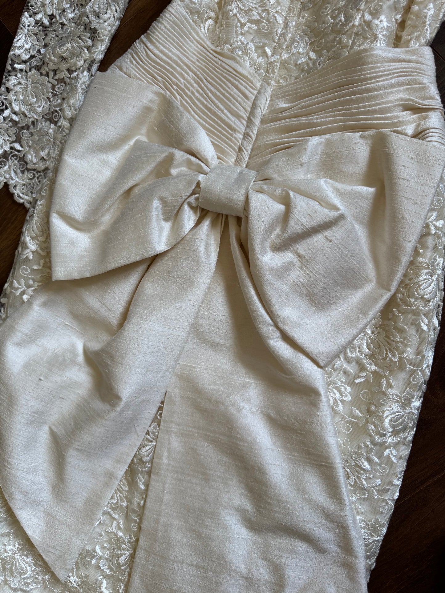 Helen Marina 1990s pure silk lace wedding dress uk 10