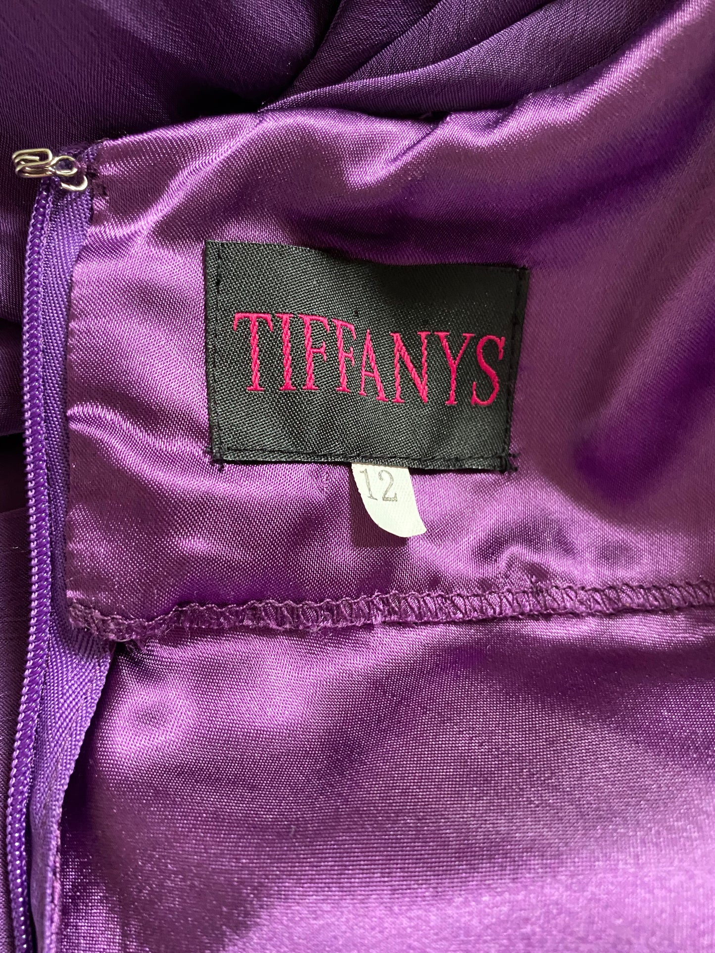 Purple chiffon evening dress UK 12