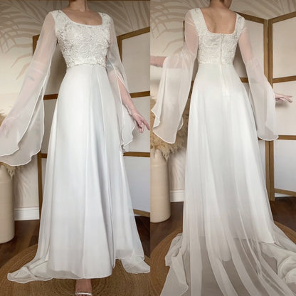 Ethereal lace long sleeve wedding dress uk 12