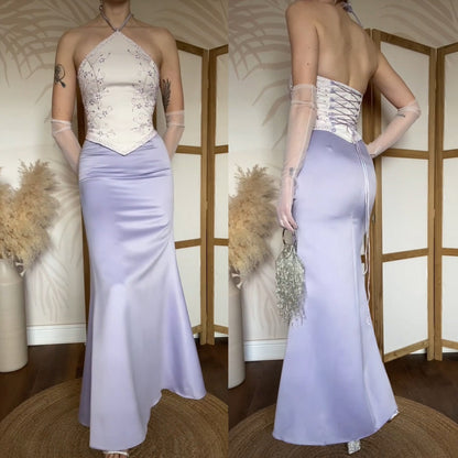Lilac & white prom 3-piece set uk 6