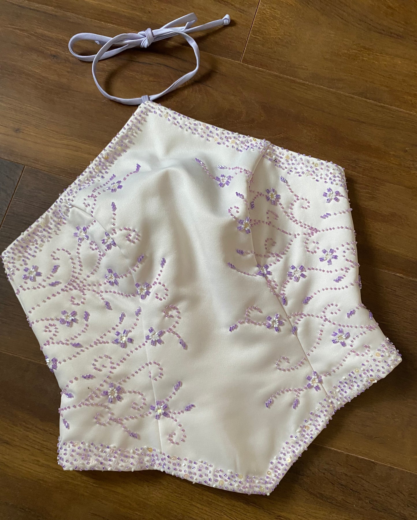 Lilac & white prom 3-piece set uk 6