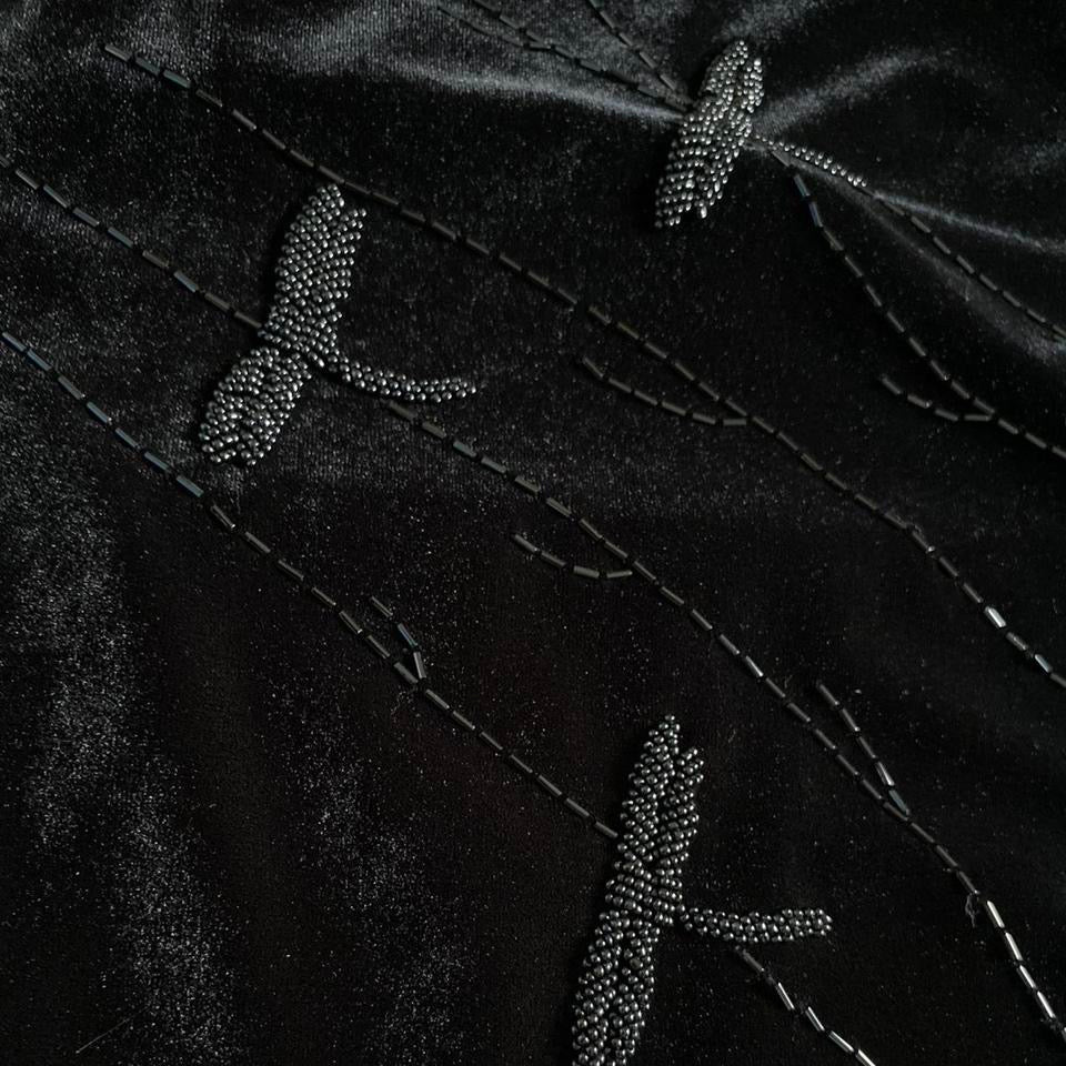 Joseph Ribkoff Black Velvet Beaded Dress & Shawl UK 12