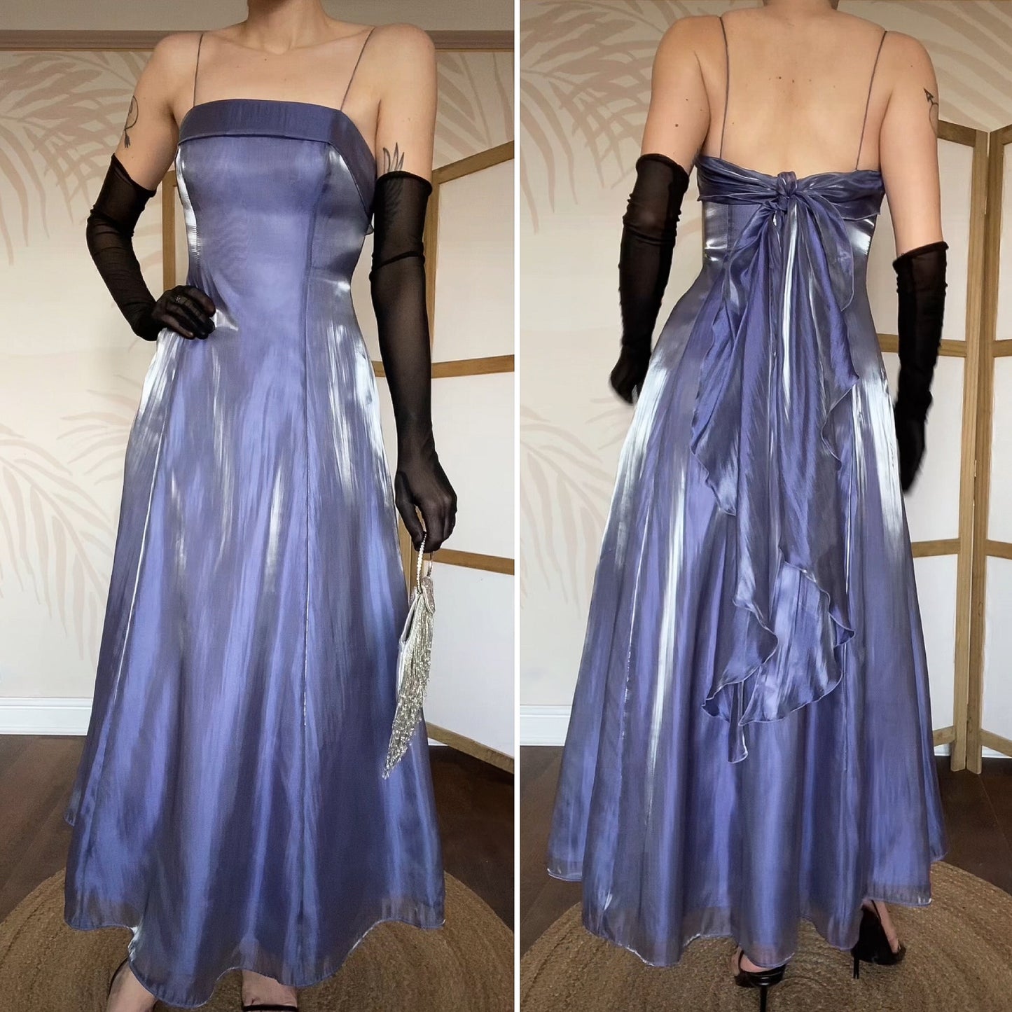 Lilac Debut silky a-line evening dress UK 10