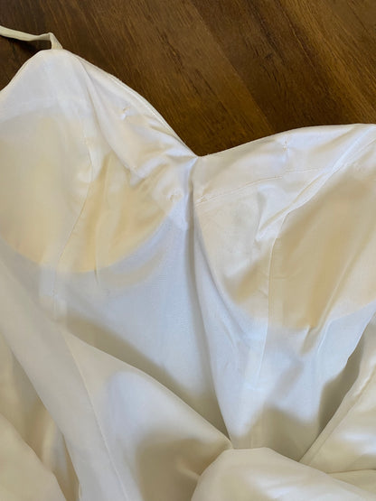 90s ivory beaded a-line wedding dress & shawl uk 6-8
