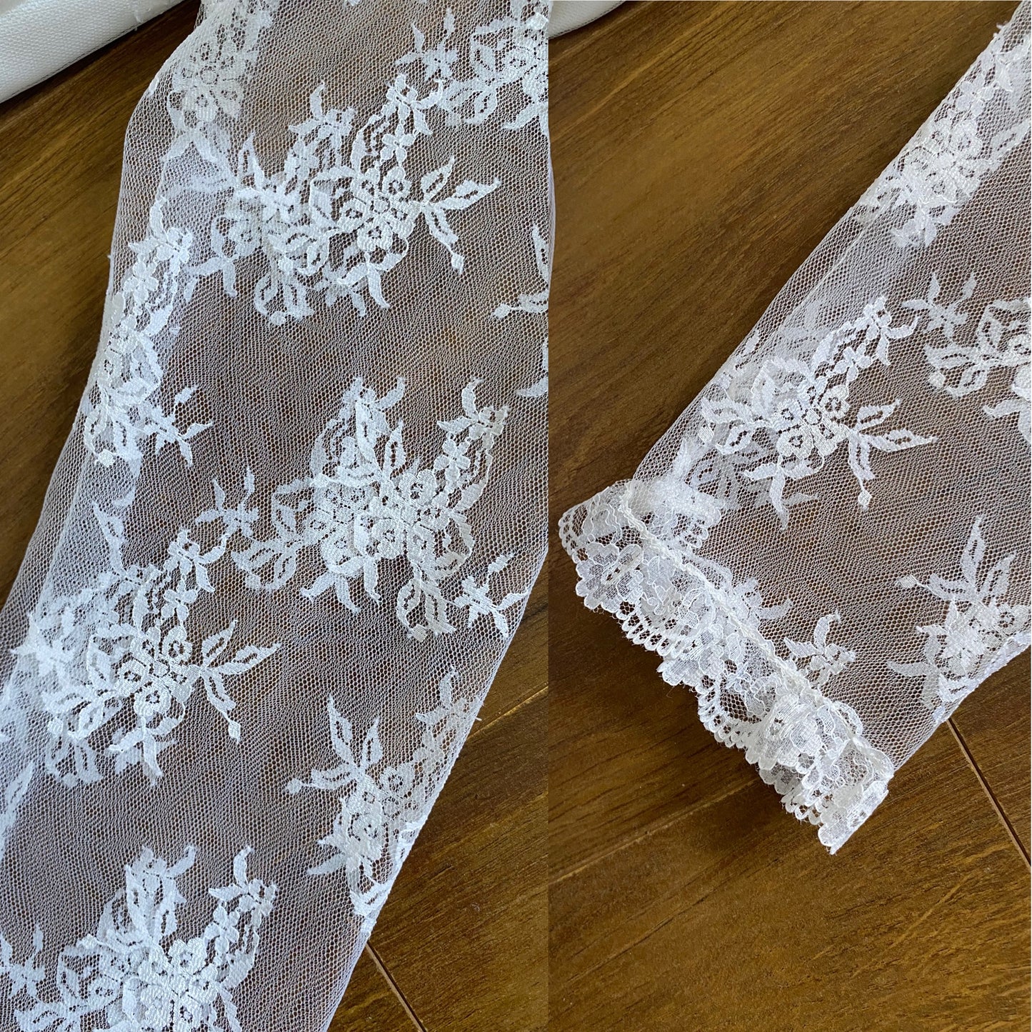 White lace long sleeve 70s wedding dress uk 10