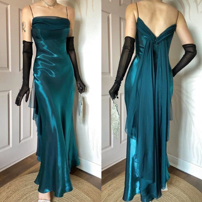 Dave & Johnny teal shimmery prom dress uk 12