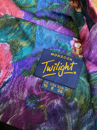 Monsoon Twilight Dark Floral Jacket UK 10