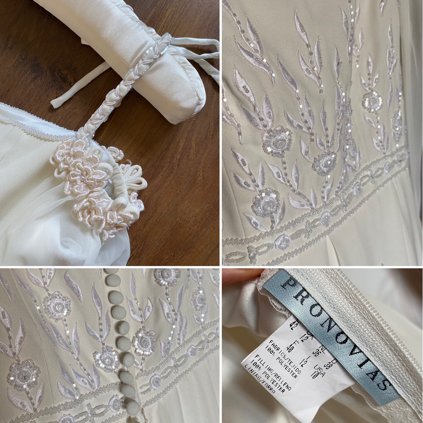 Ivory ethereal long sleeve wedding dress uk 10