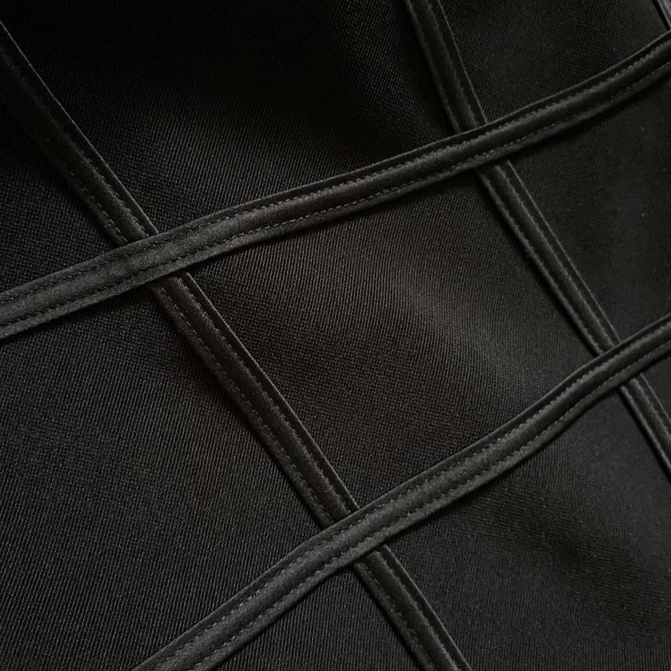 Vintage Joseph Ribkoff black stretch sheer gown UK 14