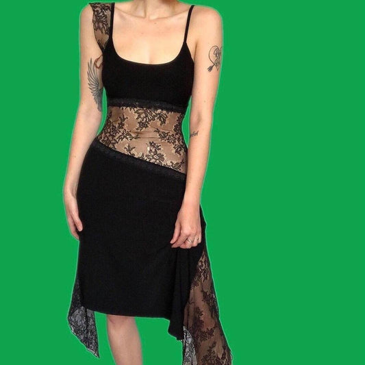 Nick Coleman black lace evening dress UK 14