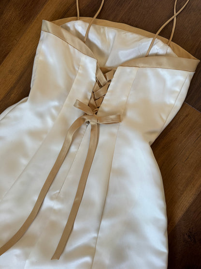 Ivory a-line evening dress uk 12