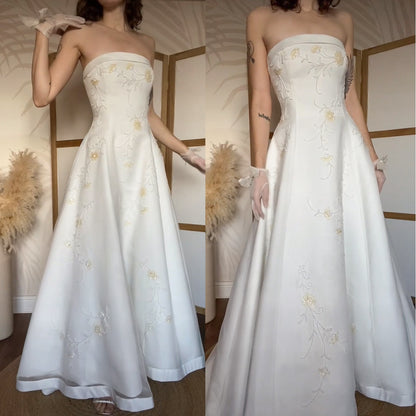 Romantica strapless a-line beaded wedding gown uk 12