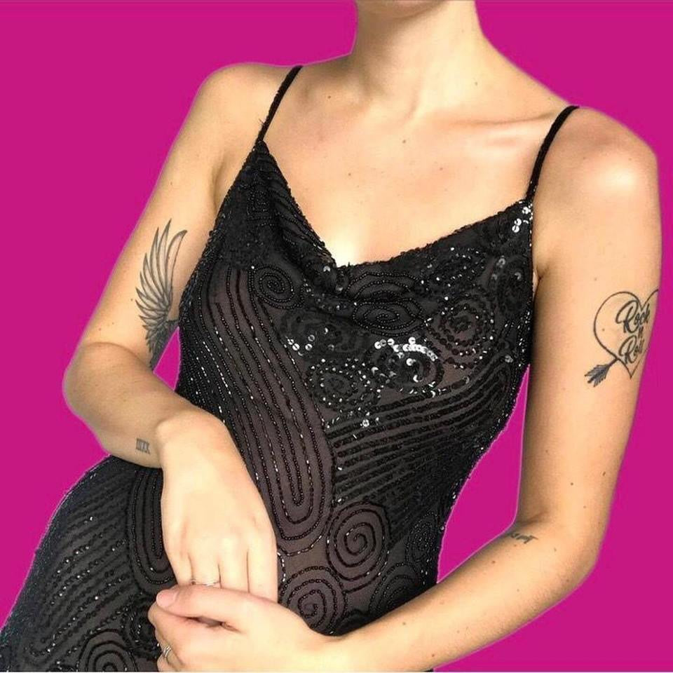 Monsoon 100% silk sequin midi dress UK 10