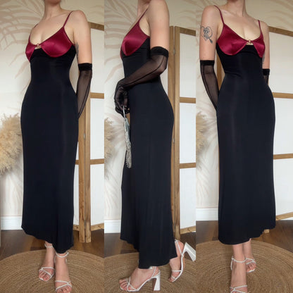 Black & pink stretch bodycon dress uk 10