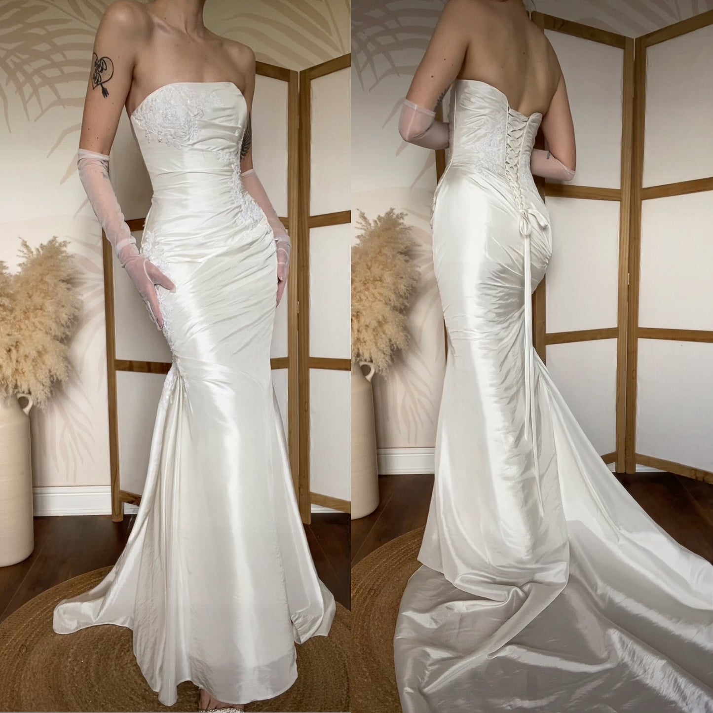 Maggie Sottero ivory strapless wedding gown uk 10