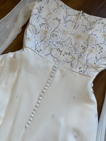 Benjamin Roberts long sleeve ethereal wedding dress uk 12