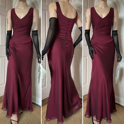 Burgundy 2 piece prom set sizes UK 14 & 16 available