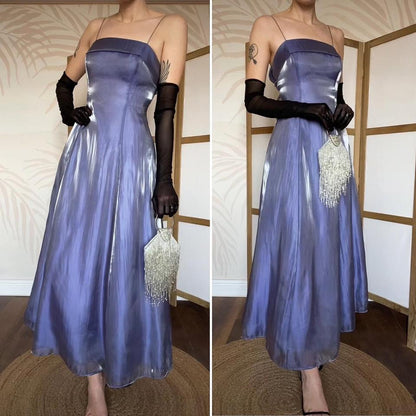 Purple shimmery a-line evening dress uk 8
