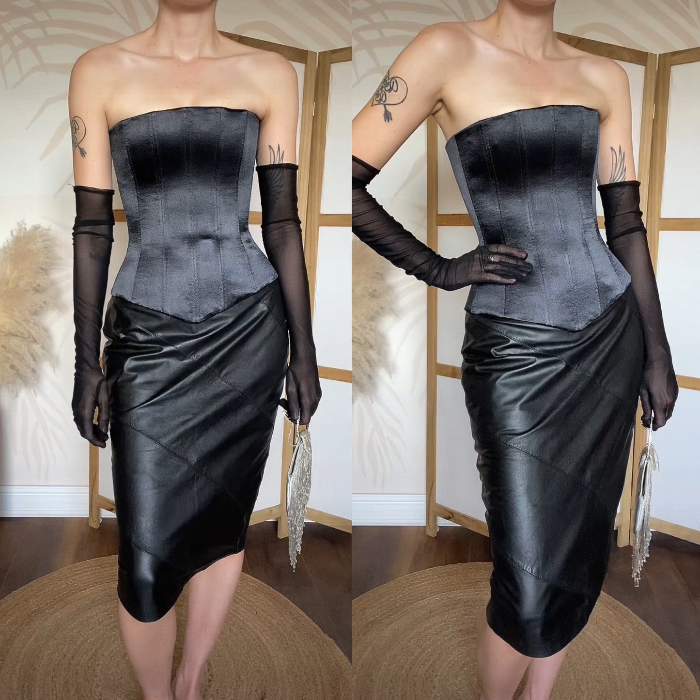 Dawn Stretton silky black corset uk 8