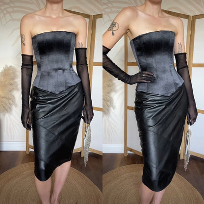 Dawn Stretton silky black corset uk 8