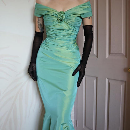 John Charles designer vintage iridescent green 2 piece UK 10