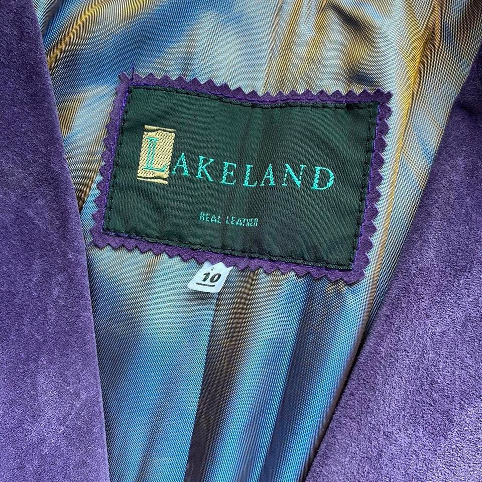 Purple real suede leather jacket UK 10