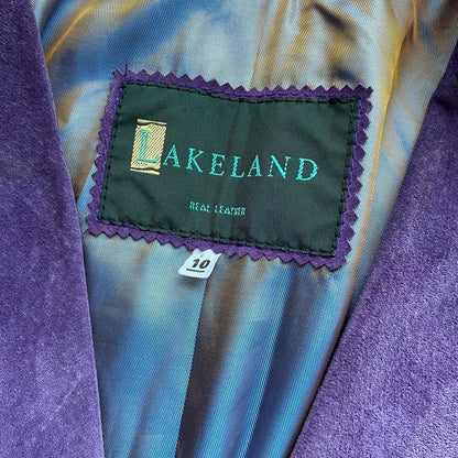 Purple real suede leather jacket UK 10
