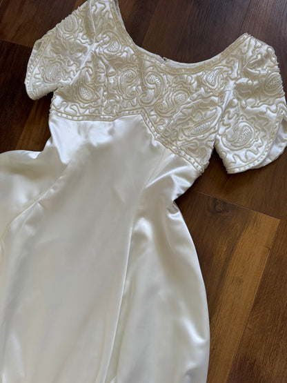 Hilary Morgan ivory satin wedding dress uk 12