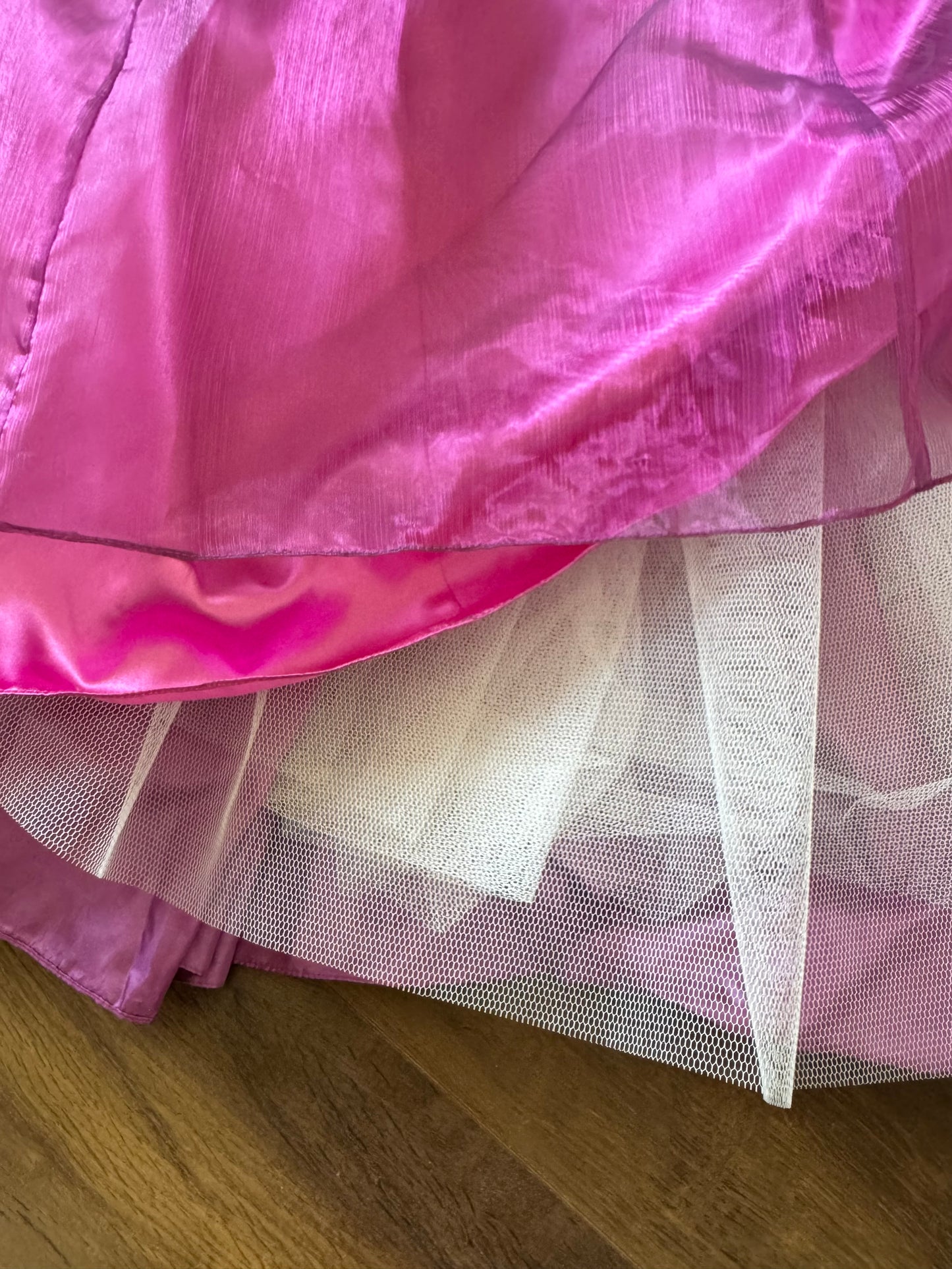 Pink strapless beaded a-line prom dress uk 10-12