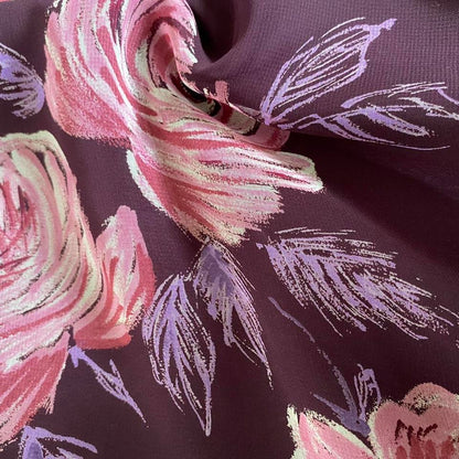 Purple Etam floral cold shoulder frilly summer dress UK 10