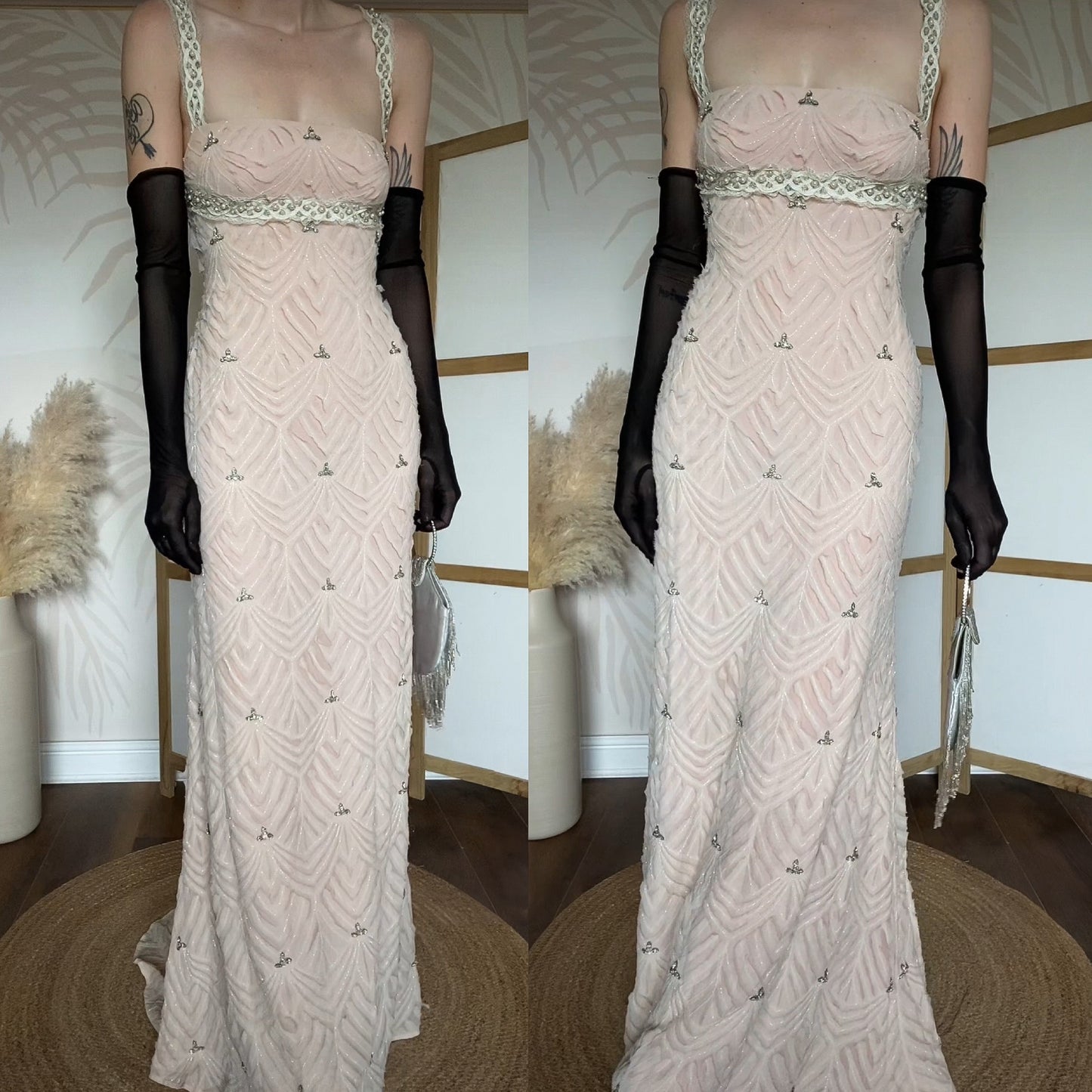 Patric Casey light pink silk evening dress uk 12