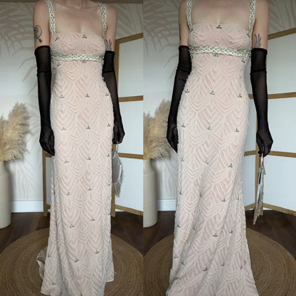Patric Casey light pink silk evening dress uk 12
