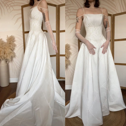 Maggie Sottero Couture ivory a-line beaded wedding dress uk 8