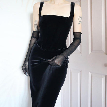 Black Debut velvet stretch 2 piece set UK 12