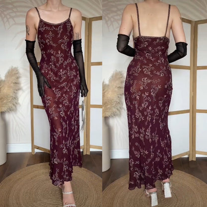 Purple Aftershock silk & bead evening dress uk 14