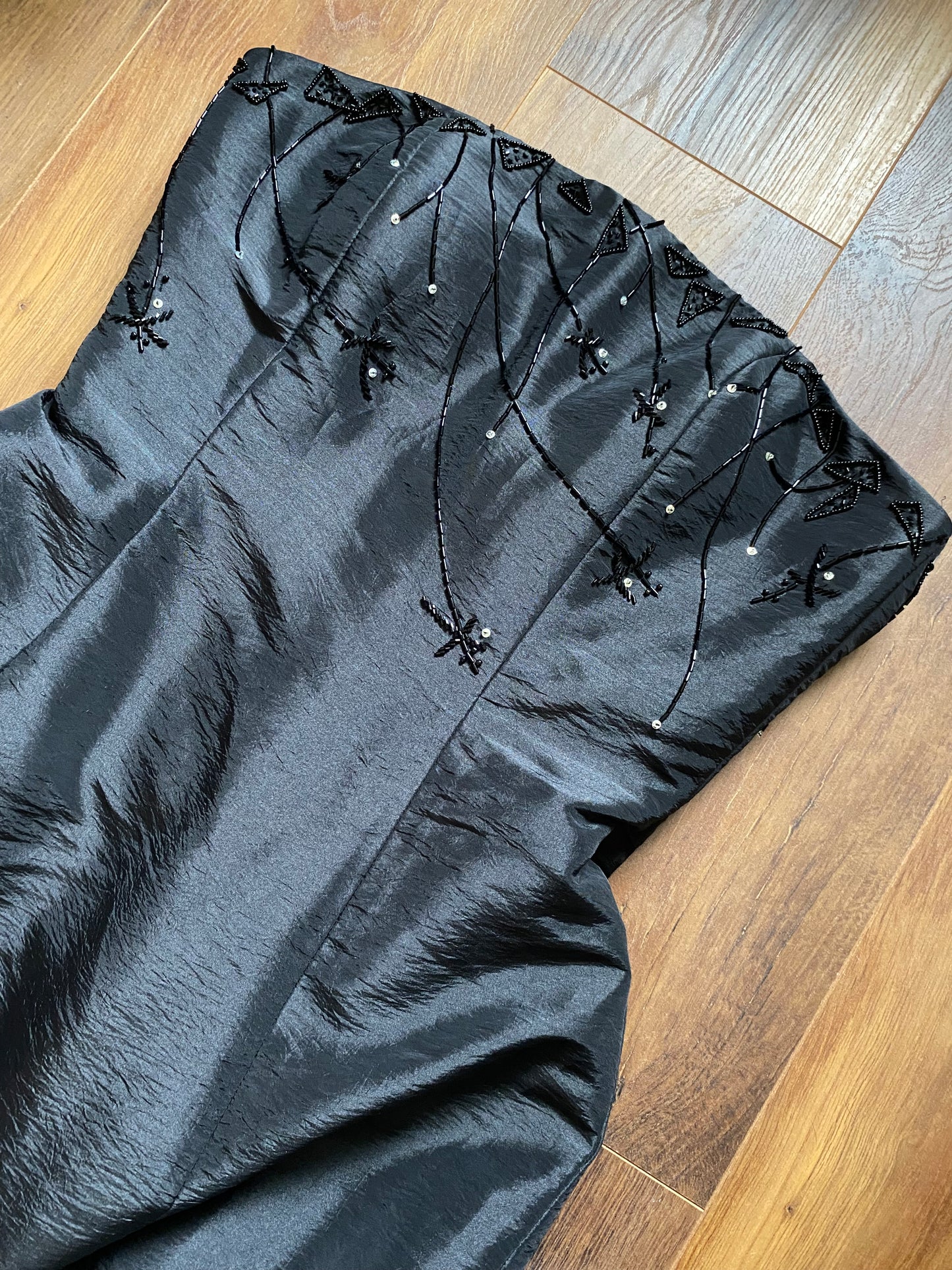 Christine Elizabeth black strapless a-line prom dress UK 14