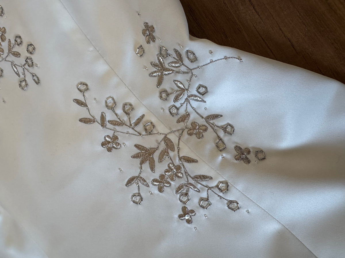 Ivory a-line evening dress uk 12