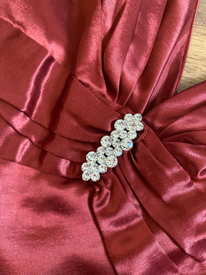 Morgan & Co red satin evening dress uk 10