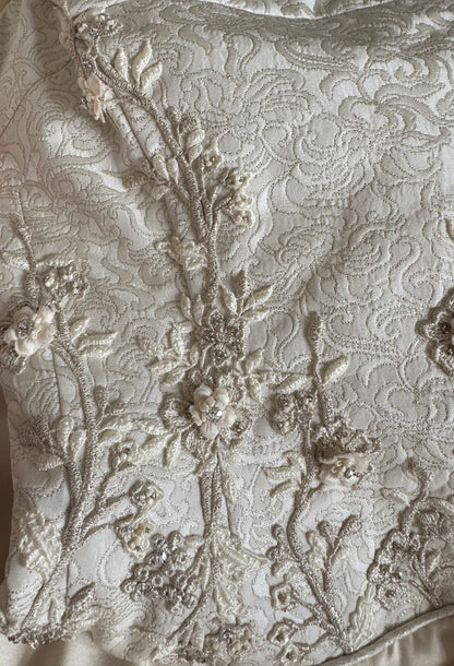 Strapless a-line cream ethereal wedding dress uk 10