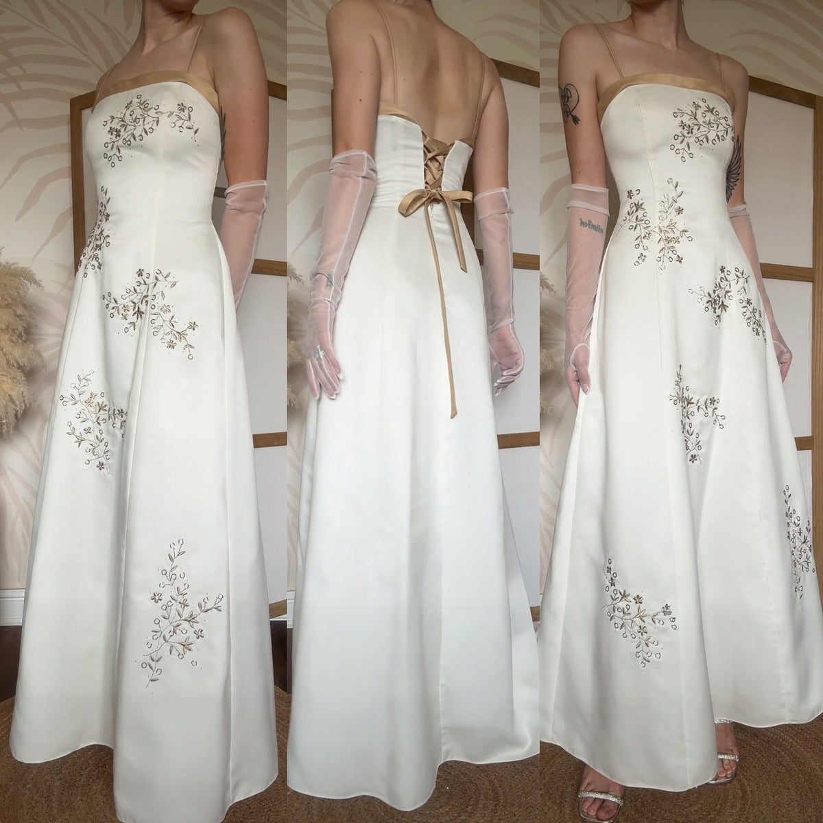 Ivory a-line evening dress uk 12
